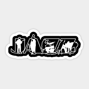 Jazz Genre Music Typography Design Sticker